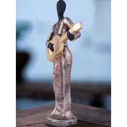 Zart Copper-Toned Lady Guitar Figurine Showpiece-picture-34