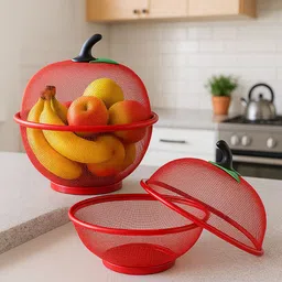 zashvi FRUIT BASKET Steel Fruit & Vegetable Basket-picture-17