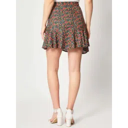 ZASTRAA Black & Orange Floral Skirt image 2