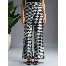 Zastraa Black Printed Casual Trousers-picture-20