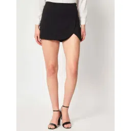 ZASTRAA Black Solid Skorts-picture-27