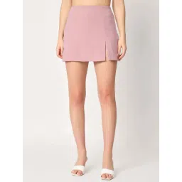ZASTRAA Pink Solid Skorts-picture-19