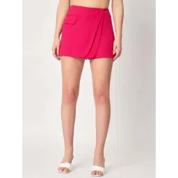 ZASTRAA Pink Solid Skorts-picture-30