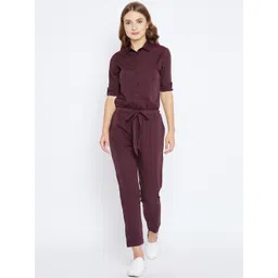 Zastraa Shirt Collar Short Sleeves Basic Jumpsuit-picture-26