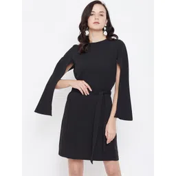 Zastraa Women Black Solid Fit and Flare Dress-picture-33