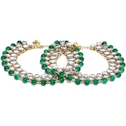zaveri pearls Anklet for Women (Green) (ZPFK9166)-picture-36