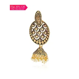 Zaveri Pearls Antique Gold Tone Ethnic Jhumki Earrings - ZPFK7206-picture-17