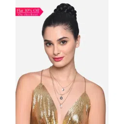 Zaveri Pearls Black & White Enamel Contemporary 4 Layers Necklace -ZPFK16217-picture-16