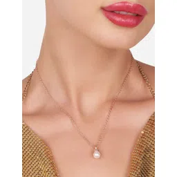 Zaveri Pearls Brass Rose Gold-Plated Chain-picture-39