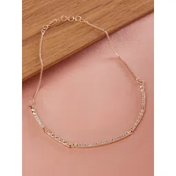 Zaveri Pearls Brass Rose Gold-Plated Cubic Zirconia Necklace-picture-23