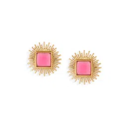 Zaveri Pearls Coloured Stones Pink Alloy Earrings-picture-11