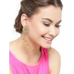 Zaveri Pearls Dome-Shaped Golden Alloy Dangler Earrings-picture-31