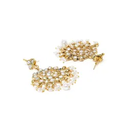 Zaveri Pearls Gold Plated & White Kundan Studded Jewellery Set image 4