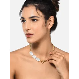 Zaveri Pearls Gold-Plated & White Pearl Necklace-picture-21