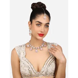 Zaveri Pearls Gold-Plated Austrian Diamonds-Studded Jewellery Set-picture-19