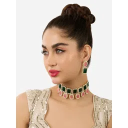 Zaveri Pearls Gold-Plated Austrian Diamonds-Studded Jewellery Set-picture-21