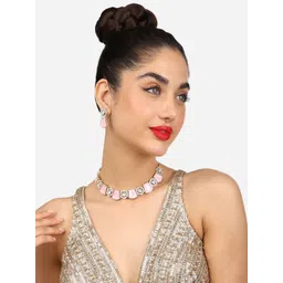 Zaveri Pearls Gold-Plated Austrian Diamonds Studded Jewellery Set-picture-34