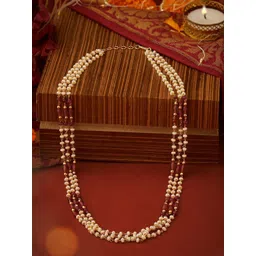 Zaveri Pearls Gold-Plated Beaded Layered Necklace-picture-37
