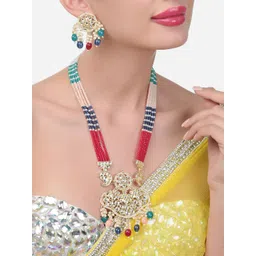 Zaveri Pearls Gold-Plated Beads & Kundan -Studded Layered Jewellery Set-picture-25