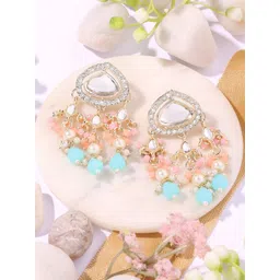 Zaveri Pearls Gold-Plated Contemporary Chandelier Drop Earrings-picture-30