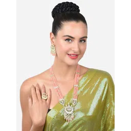 Zaveri Pearls Gold-Plated Kundan-Studded & Pearl Beaded Jewellery Set-picture-35