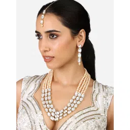 Zaveri Pearls Gold Plated Kundan Studded & Pearls Beaded Jewellary Set-picture-30