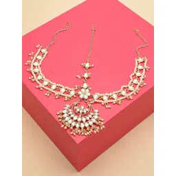 Zaveri Pearls Gold-Plated Kundan Studded Bridal Matha Patti-picture-28