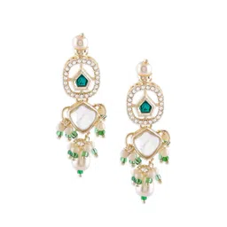 Zaveri Pearls Gold-Plated Stone Studded & Beaded Jewellery Set image 2