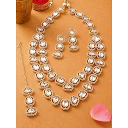 Zaveri Pearls Gold-Plated Stones  Studded Jewellery Set-picture-35