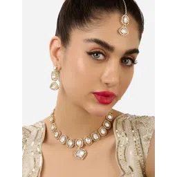 Zaveri Pearls Gold Plated Stones Studded Jewellery Set-picture-26