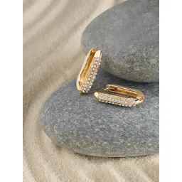 Zaveri Pearls Gold Tone Dazzling Austrian Diamonds Embellished Contemporary Hoop Earrings-ZPFK17218-picture-32