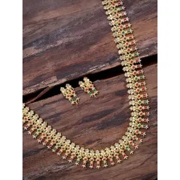 Zaveri Pearls Gold Tone Finely Detailed Alluring Necklace & Earring Set-ZPFK9388-picture-21