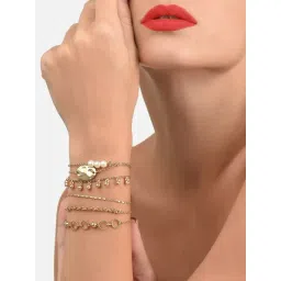 Zaveri Pearls Gold Tone Set of 6 Contemporary Stackable Bracelets - ZPFK11516-picture-46