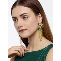 Zaveri Pearls Gold-Toned Contemporary Drop Earrings-picture-41