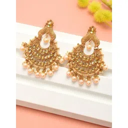 Zaveri Pearls Golden Alloy Dangler Earrings-picture-19