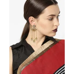 Zaveri Pearls Golden Alloy Dangler Earrings -Set of 2-picture-17