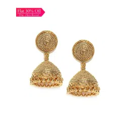 Zaveri Pearls Golden Alloy Jhumki Earrings-picture-18