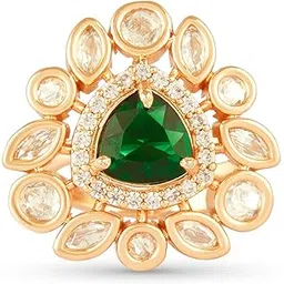 zaveri pearls Green Dazzling Cubic Zirconia Contemporary Adjustable Ring For Women-ZPFK18196-picture-25