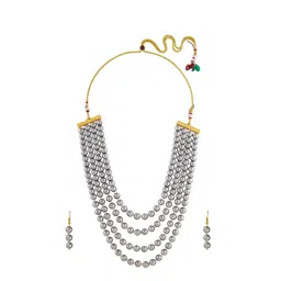 Zaveri Pearls Grey Multilayer Beaded Jewellery Set-picture-32