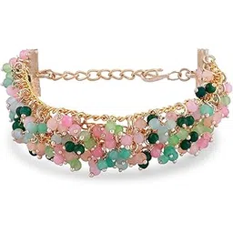 zaveri pearls Multi Colour Multistrand Beaded Cluster Ethnic Bracelet For Women-ZPFK16493-picture-53