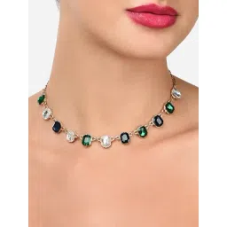 Zaveri Pearls Multicolor Dazzling Stones Embellished Party Bling Party Necklace-ZPFK15958-picture-39