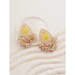 Zaveri Pearls Multicolor Stones Embellished Clustered Beads Drop Earrings-ZPFK15188-picture-36