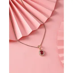 Zaveri Pearls Pink Rose Gold Contemporary Cubic Zirconia Pearl Embellished Pendant & Chain-ZPFK16608-picture-34