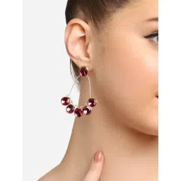 Zaveri Pearls Purple Artificial Stones Embellished Dangler Earring-ZPFK16916-picture-30