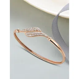 Zaveri Pearls Rose Gold Contemporary Cubic Zirconia Bangle Style Brass Kada-ZPFK10383-picture-27