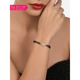 Zaveri Pearls Rose Gold Contemporary Cubic Zirconia Mangalsutra Classic Bracelet - ZPFK12635-picture-31