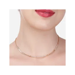 Zaveri Pearls Rose Gold Contemporary Cubic Zirconia Sleek Necklace-ZPFK15265-picture-14