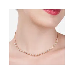 Zaveri Pearls Rose Gold Contemporary Cubic Zirconia Sleek Necklace-ZPFK15268-picture-15