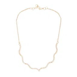 Zaveri Pearls Rose Gold Contemporary Cubic Zirconia Sleek Necklace-ZPFK15269 image 3