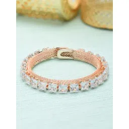 Zaveri Pearls Rose Gold Contemporary Diamonds Bangle Style Brass Kada-ZPFK10402-picture-20